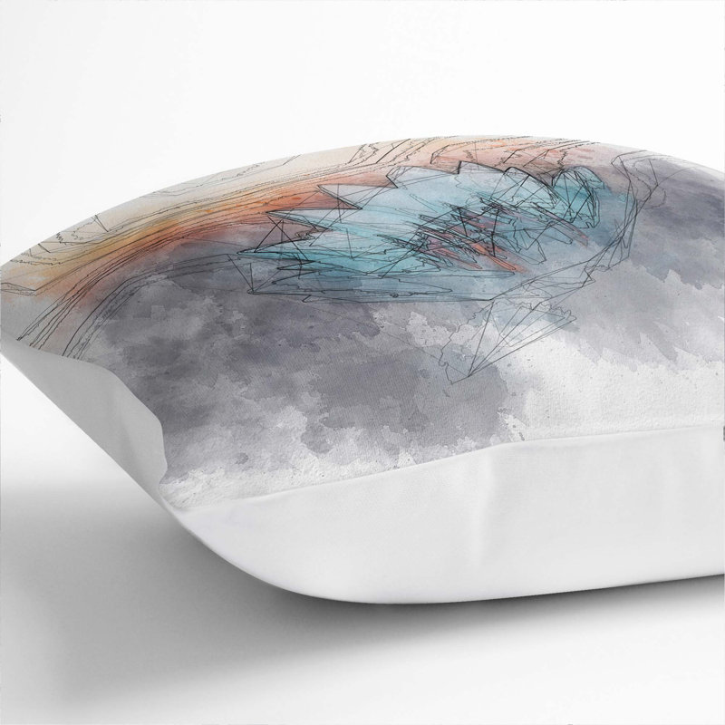 Lotus Flower Cushion with Filling, White, 55cm H x 55cm W x 20cm D