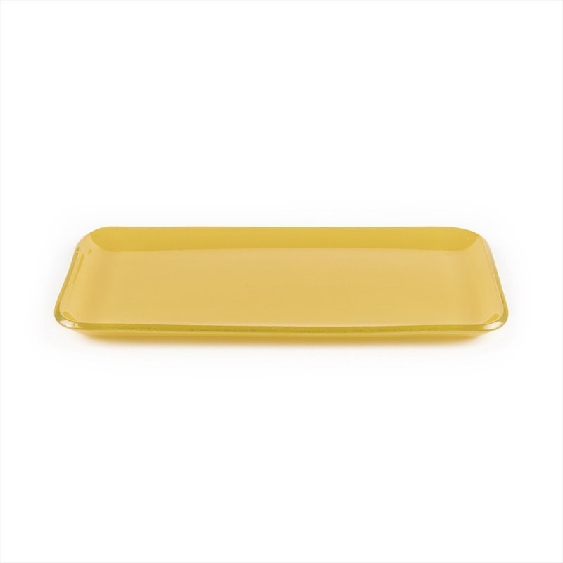 Service de table en verre 12,25 po x 6 po x H: 1 po, Orange