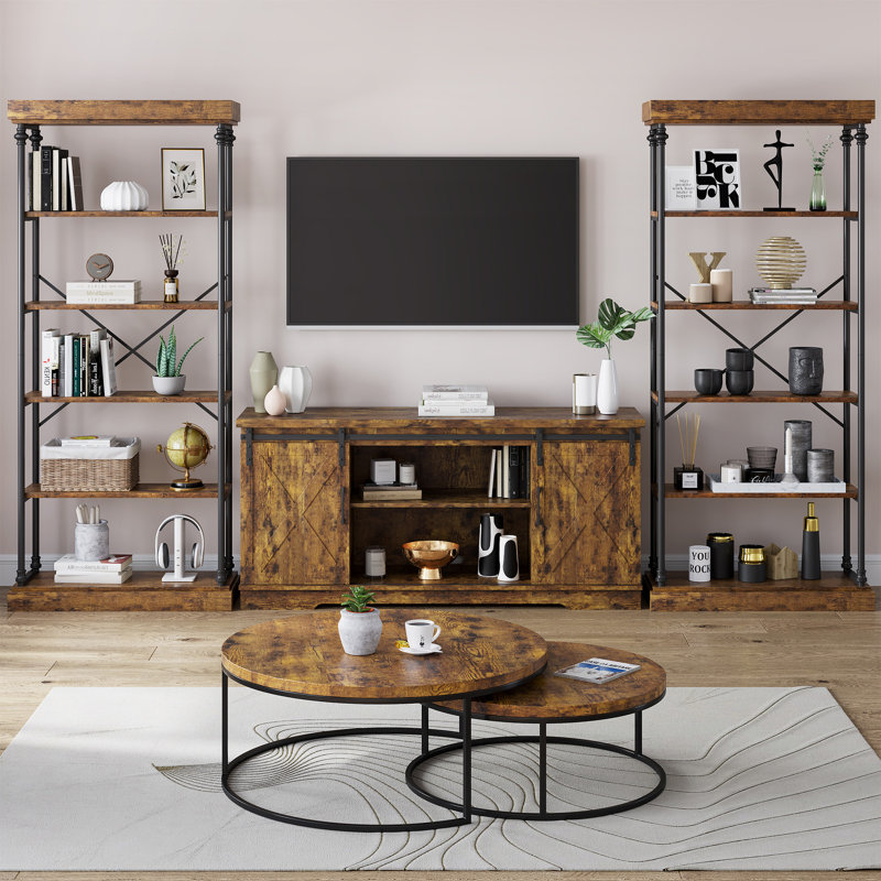 Iron Bookcase, 187.5 cm H x 37.4 cm W x 92.5 cm D x, Brown