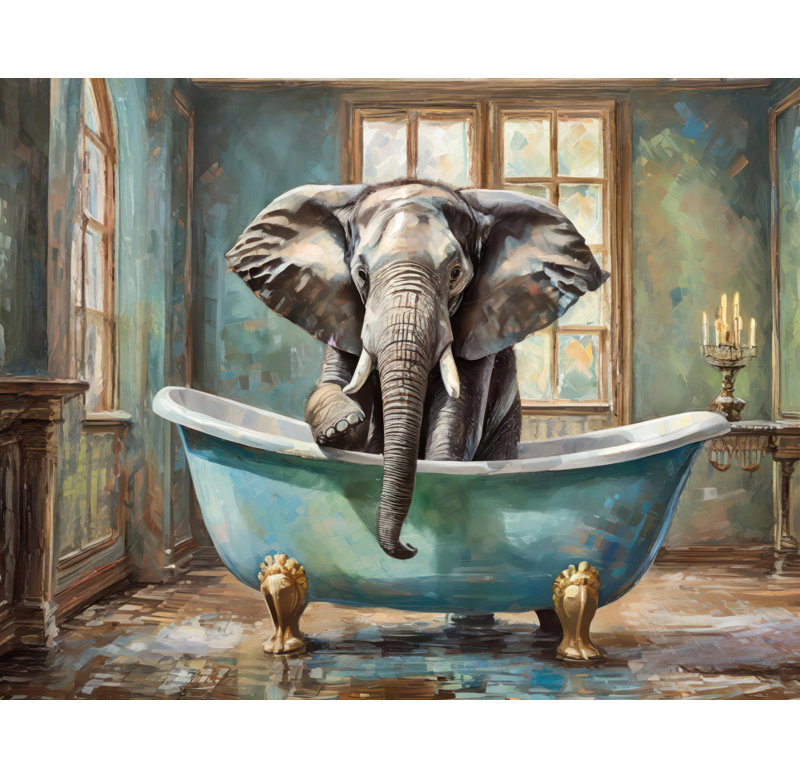 " Elephant Bathtub ", 20" H x 24" W