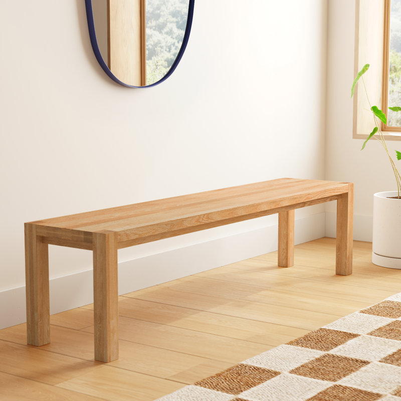 Baldemar 71" Solid Oak Bench, Oak