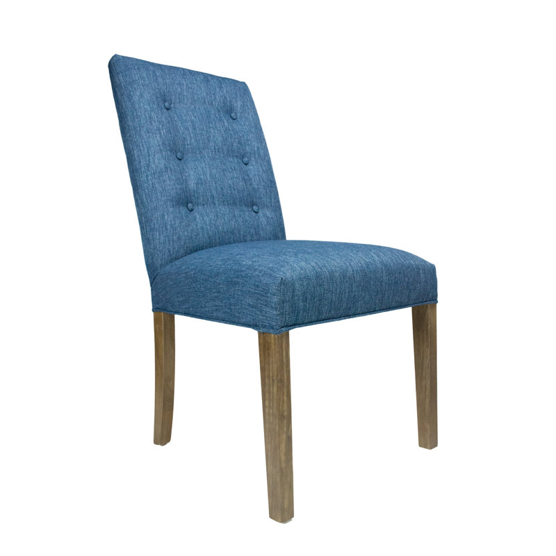 Earles 19'' H Tufted Upholstered Side Chair, Denim