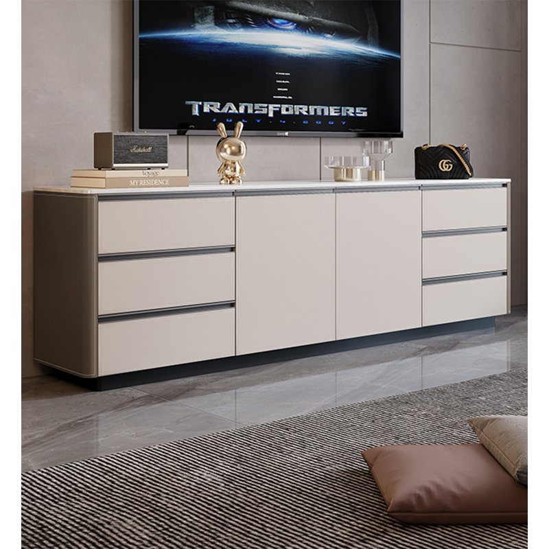 94.49" Grey Rectangular Solid Wood TV Stands, 78.74"