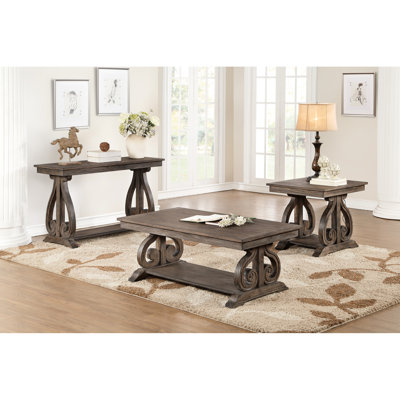 Traditional End Table In Dark Oak With Bottom Shelf And Distinct Look Finish Wooden Scrolled Base Function