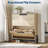 Slim Shoe Storage Cabinet with 2 Turn Drawers – Adjustable Shelf – Metal Legs – Freestanding Hallway Organizer – Pure Wood Color-203026990
