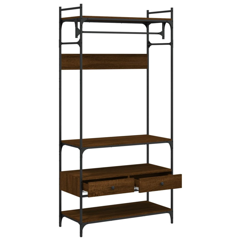 20-5 89cm Clothing Rack, Brown oak