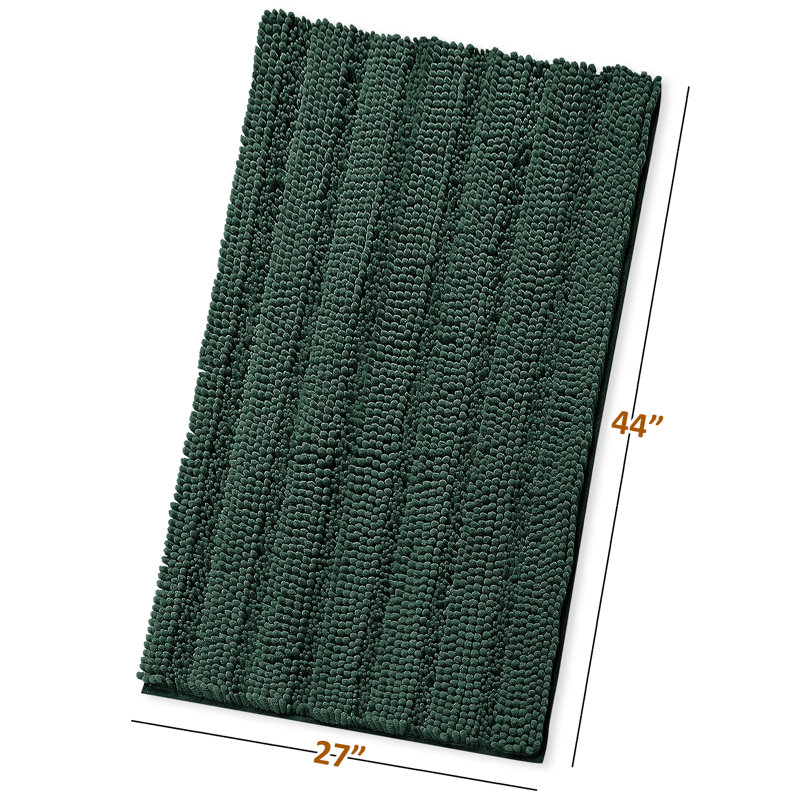 Hunter Green Microfiber Chenille Bath Rug