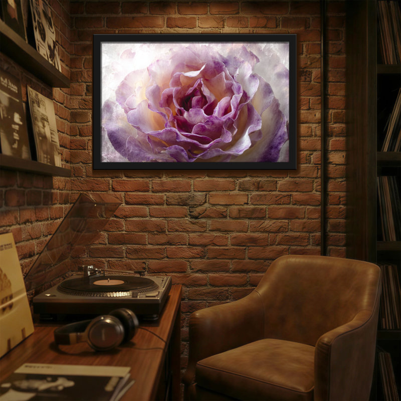 Plantes et fleurs, motif floral mauve, H 24 po x l 36 po