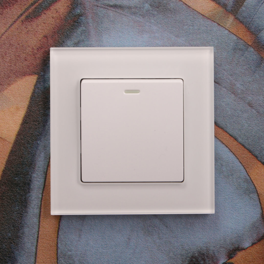 Crystal PG 1 Gang Rocker Light Switch White