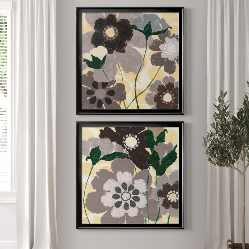 " Spring Break I " 2 - Pieces, 30.5" H x 61" W x 1.5" D, Black Framed Canvas, No Mat