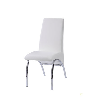 Pervis Synthetic Leather & Chrome Finish Side Chair (Set Of 2)