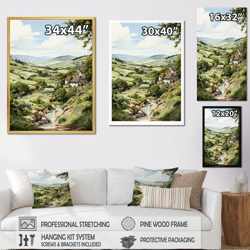 «Vineyard Scenery Beauty I», reproduction sur toile, Toile tendue, H 32 po x l 24 po x P 1 po