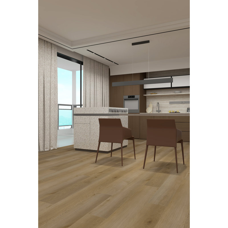 Revêtement de sol SPC de luxe CITADEL 8 mm 32 mil 9 po x 48 po avec système de verrouillage par clic - Chêne Talin