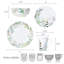 Service de table léger en porcelaine tendre 16 pièces pour 4 personnes Tivoli Garden