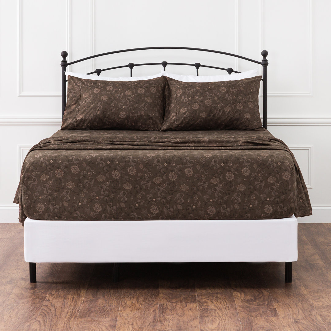 Elegant Ultra Soft Floral Microfiber Percale Sheet Set Chanasya 