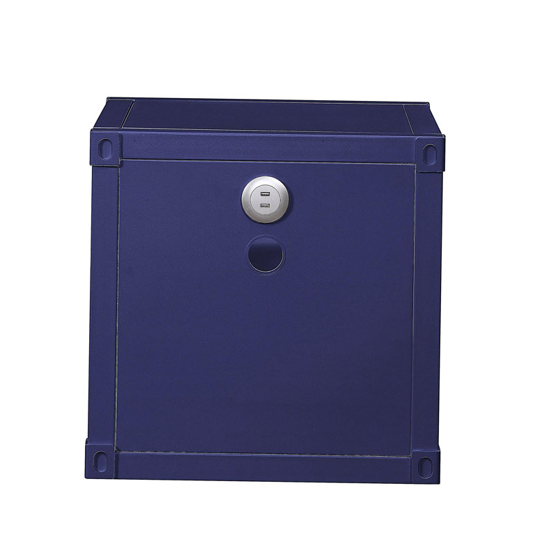 Cargo Blue Surface Bedside Table with USB