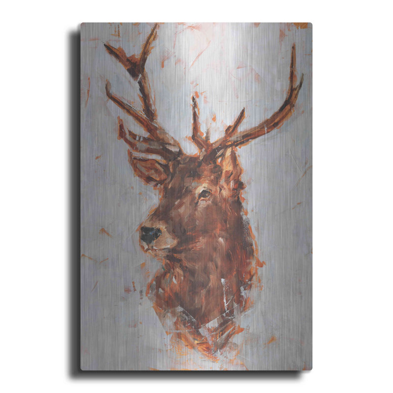 «Stag Study I» par Ethan Harper - impression sans cadre sur métal, L 12 po x H 16 po