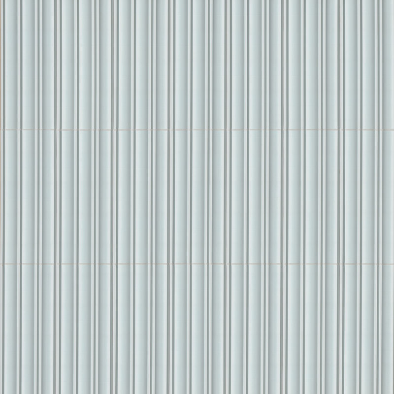 Nimbus Celestial Breeze 7 in. x 16 in. Satin Porcelain 3D Fluted Wall Tile, Celestial Breeze