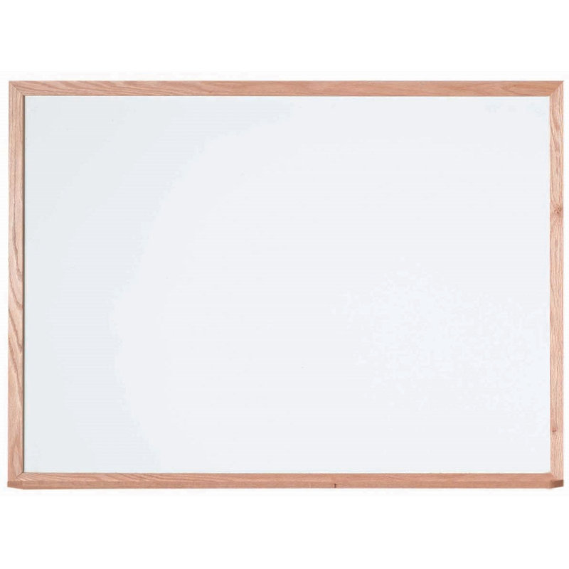AARCO Yes Porcelain Wood Whiteboard, 3' H x 4' L