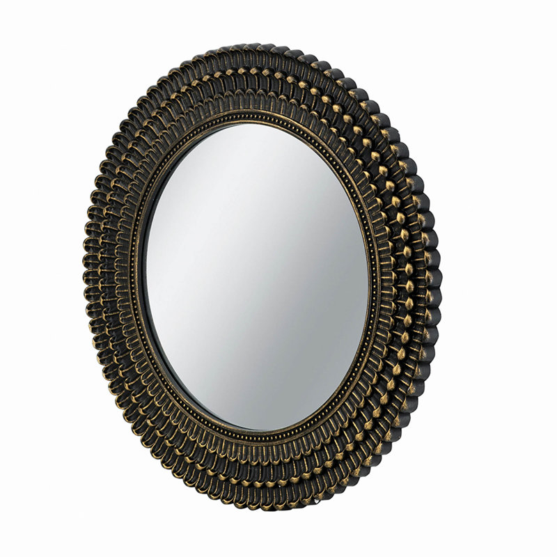 Miroir d'appoint D26.5 ", 26.5" H x 26.5" W, Noir