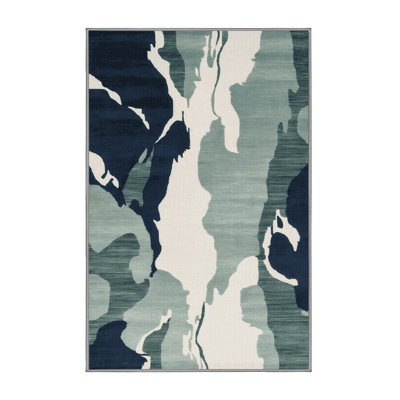 Tapis gris aquarelle lavable à la machine