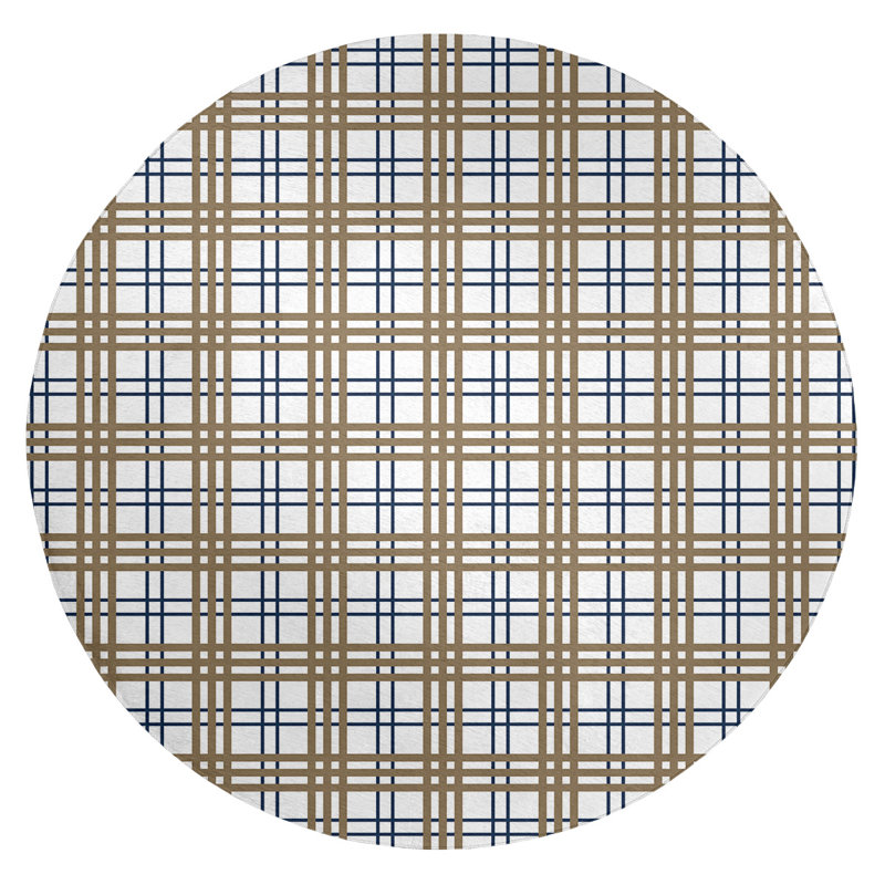 Plaid Indoor Rug, Round 5'