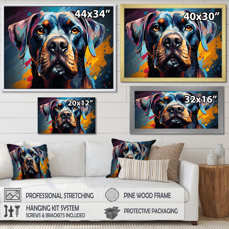 Boxer Boldness II sur toile, Toile tendue, H 12 po x l 20 po x P 1 po