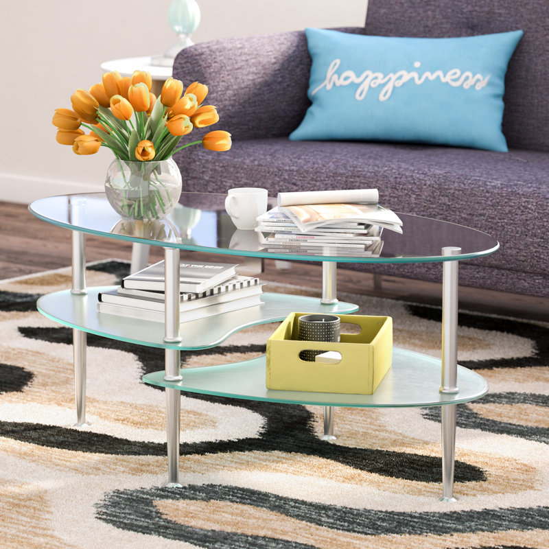Keauri Multi-Shelf Glass Coffee Table