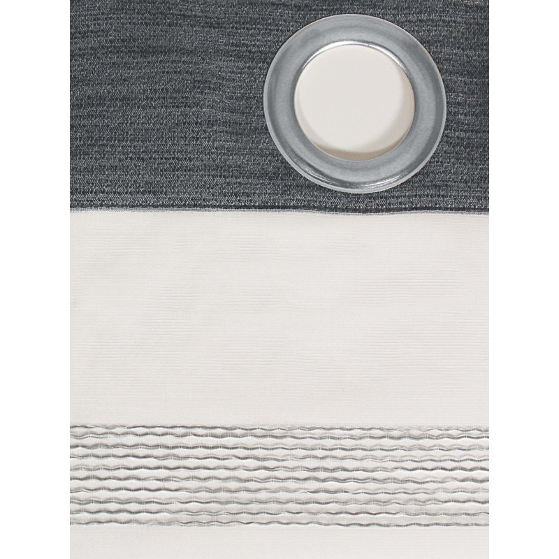 Ladene Sheer Sliding Panel Single Panel, Grey, Width 140 x Drop 229cm