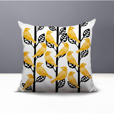 Tanza Bird Reversible Indoor/Outdoor Square Pillow