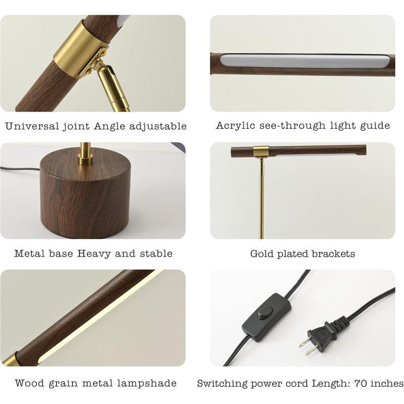 Modern LED Table Lamp With Adjustable Folding Arm, Touch Control, 3 Colour Modes, Dimmable