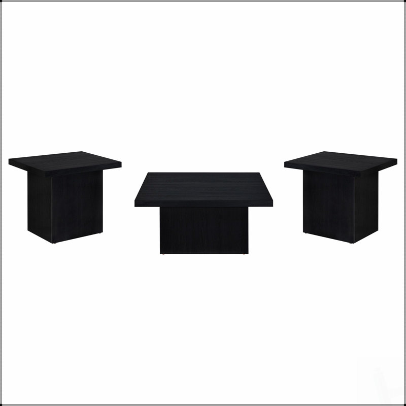 Ensemble de tables basses 3 pièces au design géométrique audacieux, parfait pour les salons modernes et contemporains.