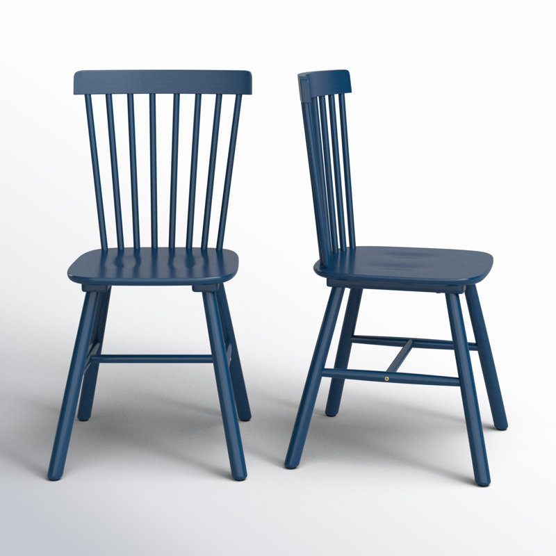 Chesley 17.13'' H Solid Wood Side Chair, Dark Blue