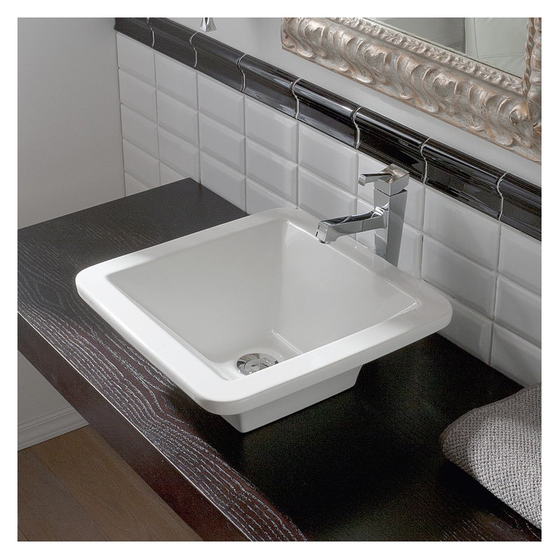 Lavabo de salle de bain vasque carré en céramique Butterfly