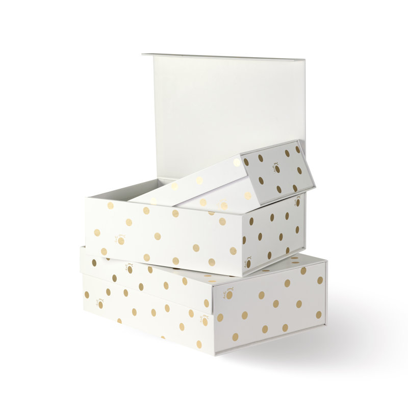 Nesting Boxes, Gold Dot with Script 