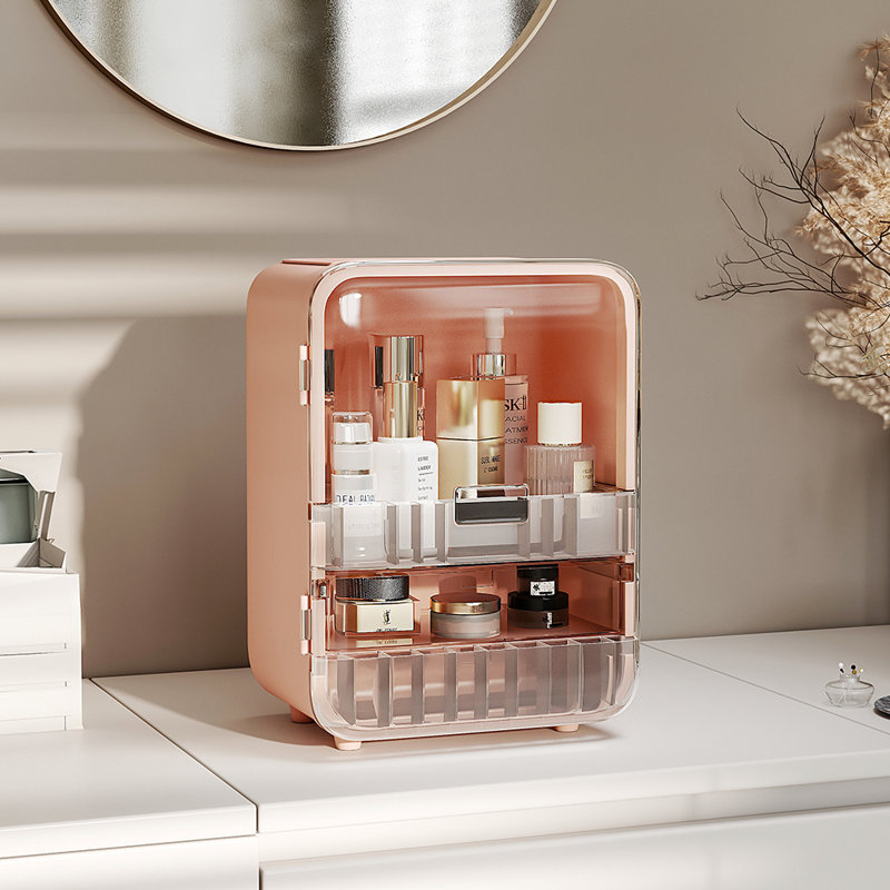 Ehren Plastic Makeup Organizer, Pink
