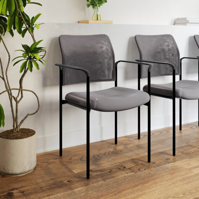 Comfort Mesh Stackable Steel Side Chair with Arms - Reception Seating