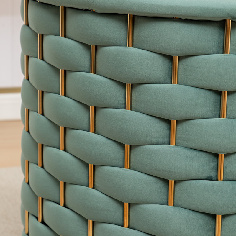 Occie Velvet Swivel Barrel Chair, Green