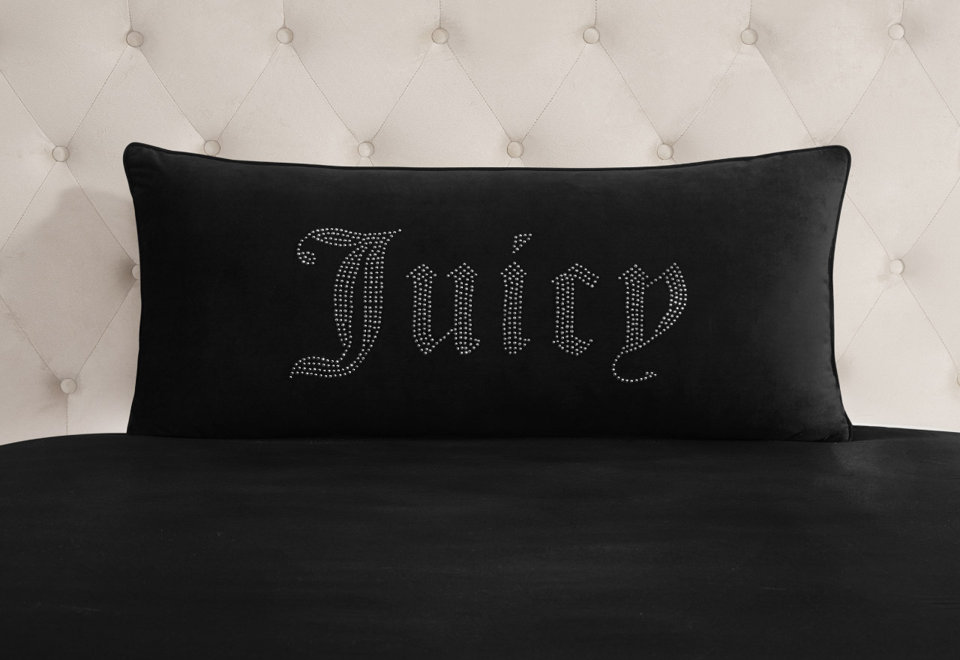 Silver Rhinestone Throw Pillow