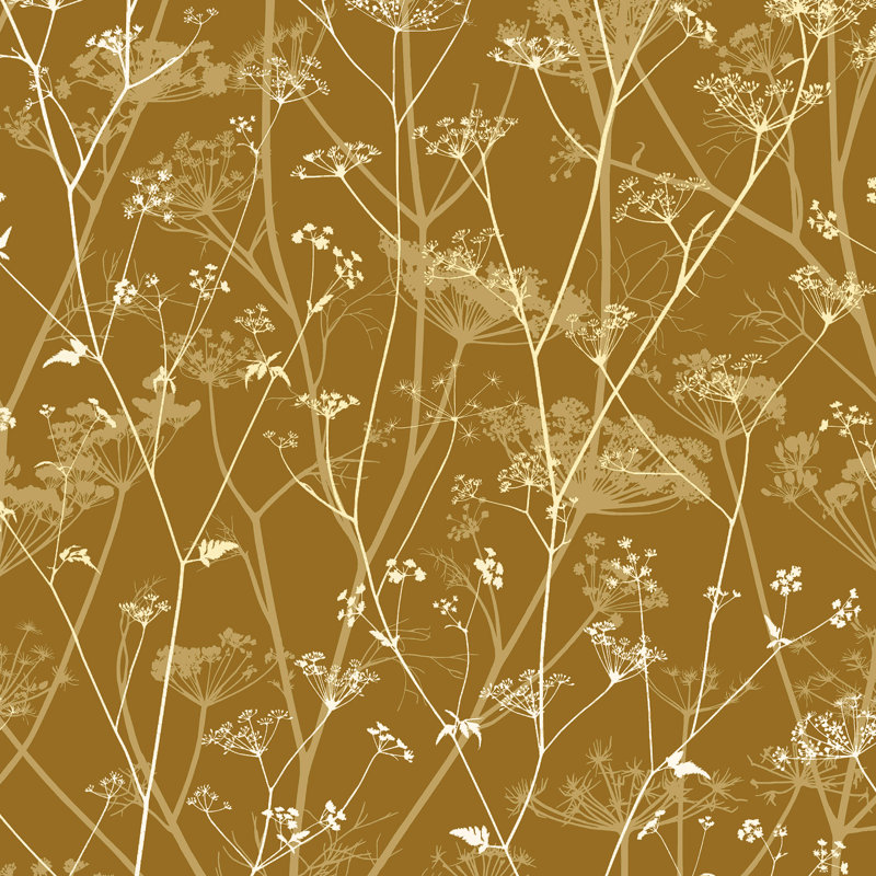 Clarissa Hulse Wild Chervil Madder & Pewter Wallpaper, Yellow