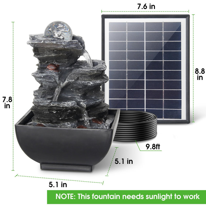 Solar Mini Waterfall Fountain