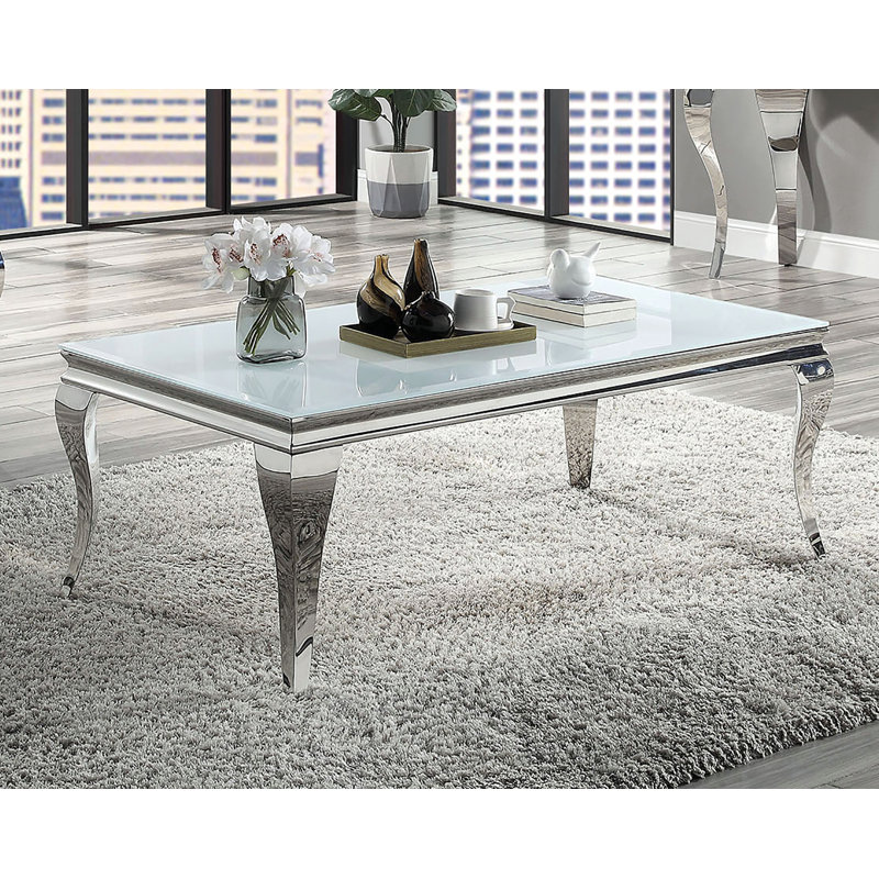 Mehseti 4 Legs Coffee Table, Blanc