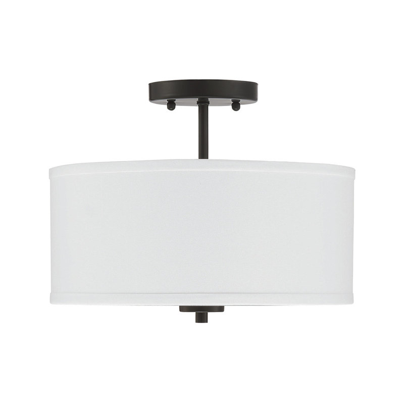 Plafonnier noir mat 2 lumières Ralston, Noir mat