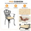 Ensemble de salle à manger de patio 7 pièces, table ovale de 81,89 po avec trou pour parasol et 6 fauteuils avec coussins beiges-1573647340-1573647313