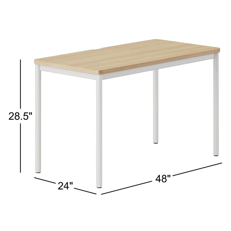 Daily Desk, 28.5" H x 48" W x 24" D, Woodgrain, White