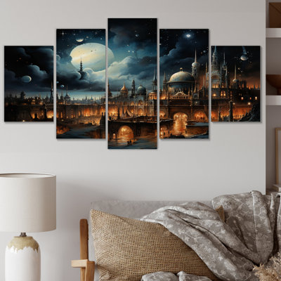 Art de l'Islam, astronomie II, reproduction d'art sur toile - 5 panneaux