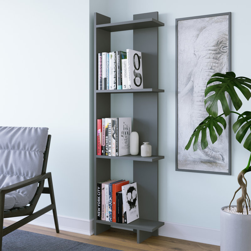 Rodney Bookcase Corner Bookcase, Anthracite