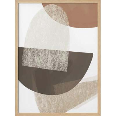 "Earth Tone Geometric" Framed Textured Wall Art