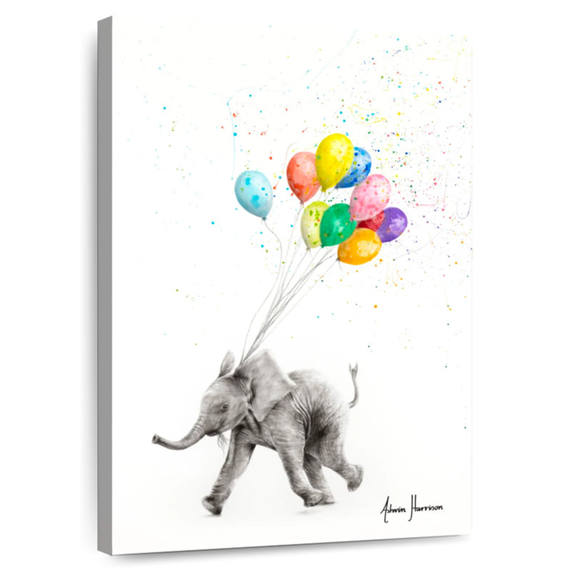 Brampt The Elephant And The Balloons, 12" H x 8" W