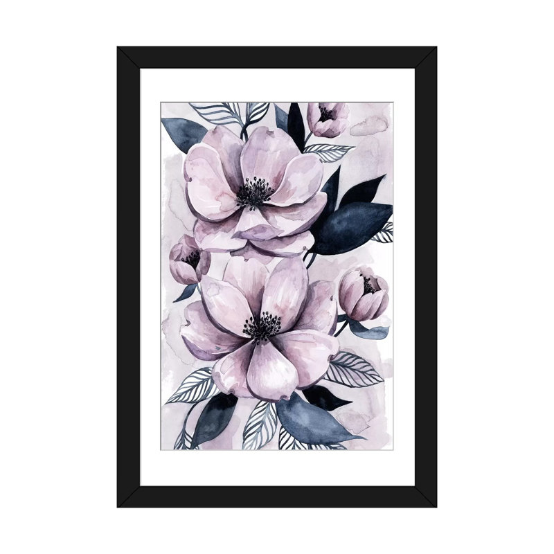 « lavande burst i », impression sur toile, Papier d'art encadré noir, H 24 po x l 16 po x P 1 po, Blanc